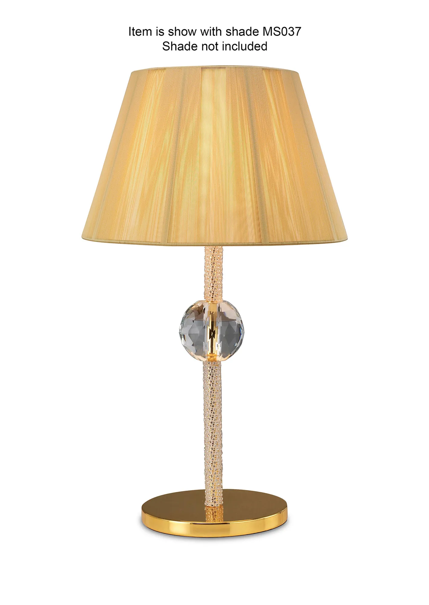 Elena Gold Crystal Table Lamps Diyas Base Only Lamps